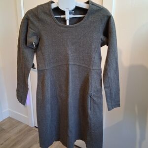 Duluth Trading Co Charcoal Dress Size Small Cotton Blend Hidden Zip Up Pocket
